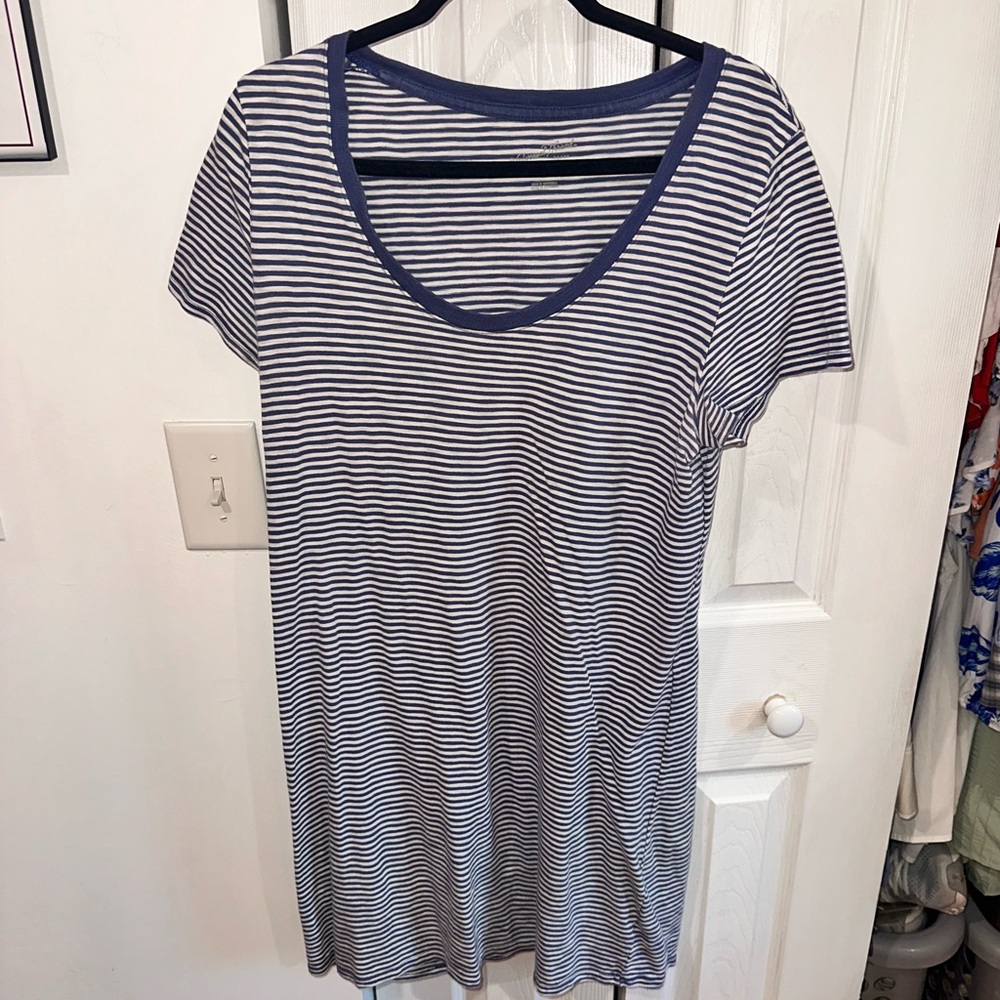 White and Blue Stipe T- Shirt Dress Target